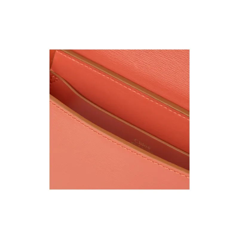Chloe Marcie Calfskin Flap Bag Shoulder Bag Crossbody Bag Mini Women's Orange-3