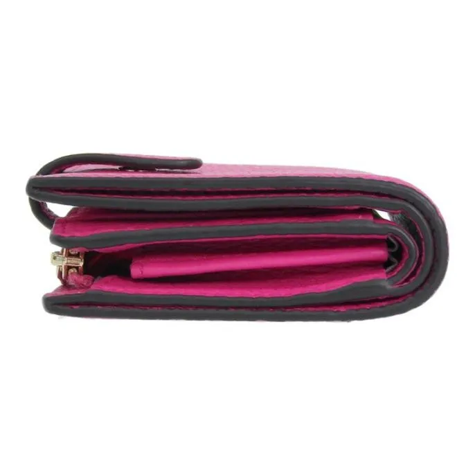 Furla Leather Coin Purse Card Holder Wallet Small Size Women's Vibrant Pink Red-4