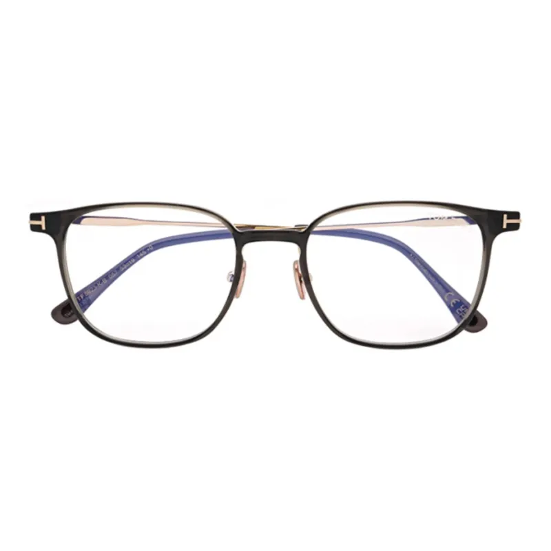 TF Plate Frame With Metal Square Eyeglass Frames Unisex Black-3