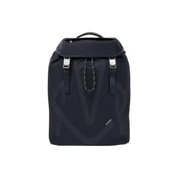 RIMOWA Recycled Nylon With Patchwork Leather Backpack Large Size Men's Marine Blue