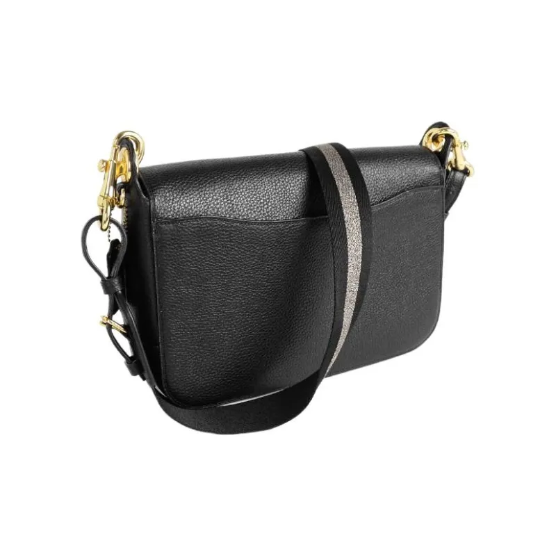 COACH Jes Cow Leather One Shoulder Messenger Bag Crossbody Bag Medium Size Women's Black-3