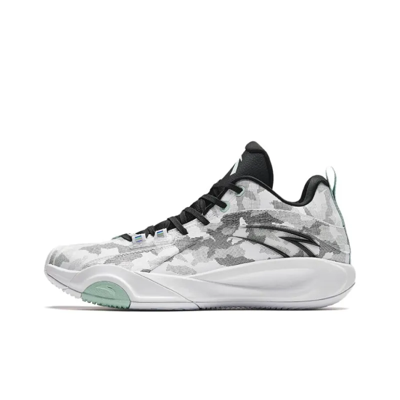 Anta Windhole 4th Generation Slip Resistant Basketball Shoes Men's White Black-0
