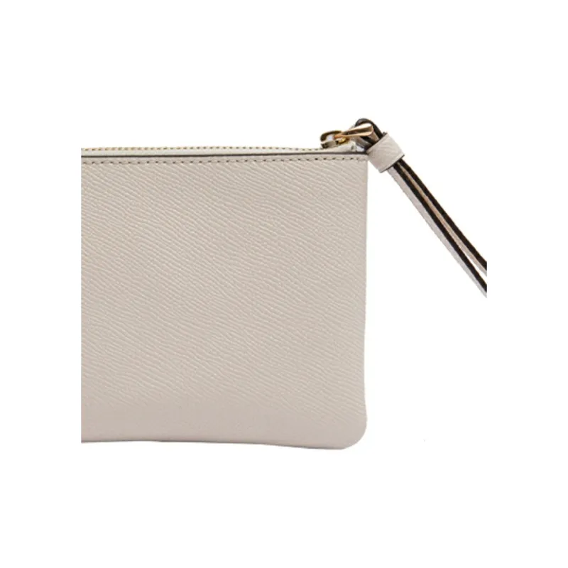 COACH Corner Zip Leather Coin Purse Clutch Wrist Bag Handbag Mini Women's White-4