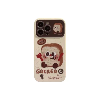 US8ACC IPhone13/14/15/Pro/Ma Silicone Material Cute Style Mini Toast For Breakfast Phone Cases