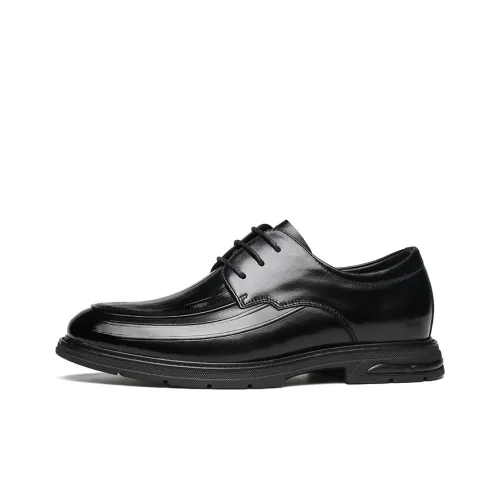 15 MINS Dress Shoes Men Low-Top Fleece-Lined Black