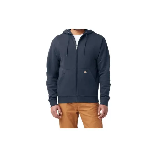 Dickies Midweight Fleece Zip Hoodie Jackets Coats Men's Blue