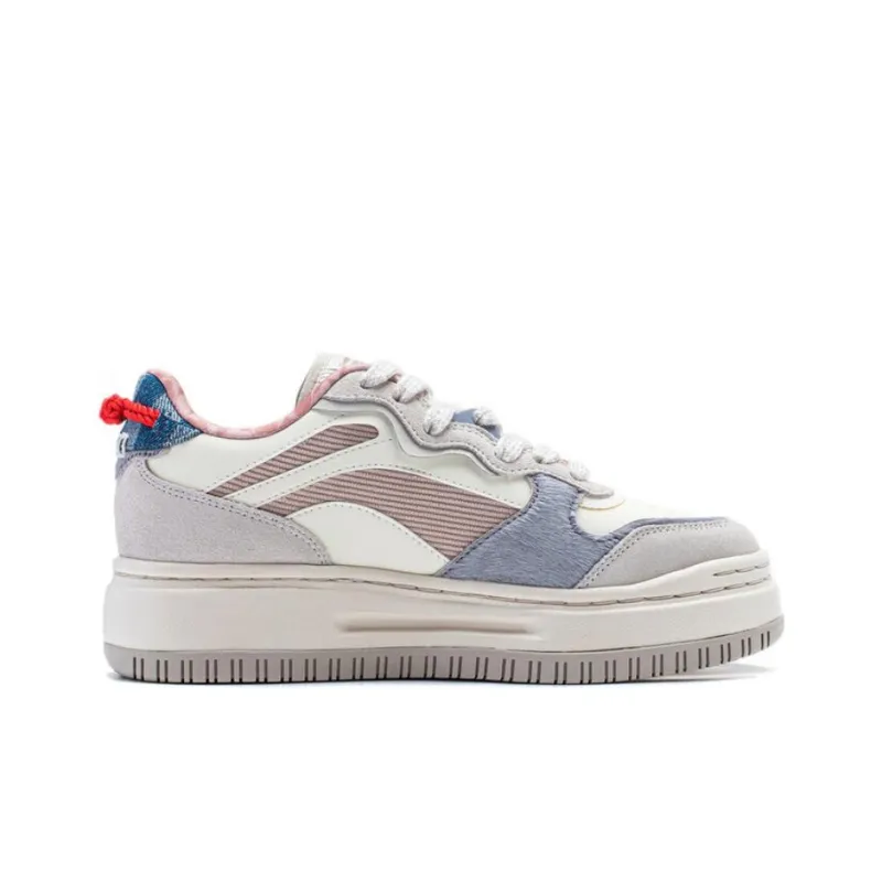 LiNing Future C1 Slip Resistant Cushioning Wear Resistant Support Low Top Skateboard Shoes Women's Gray-1