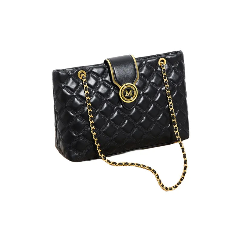 Versman PU Shopping Bag Tote Bag Shoulder Bag Crossbody Bag Regular Women's Classic Black-3