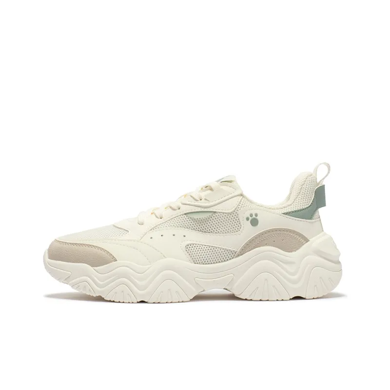 361° Cute Paw 2 Cushioning Wear Resistant Low Top Casual Shoes Women's Feather White-0