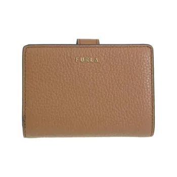 Furla Leather Coin Purse Card Holder Wallet Small Size Women's Brown