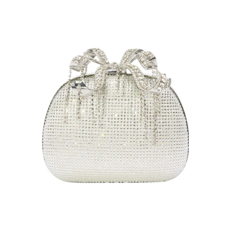 Self portrait Polyester One Shoulder Crossbody Banquet Clutch Bag Small Size Women's Champagne Apricot-0
