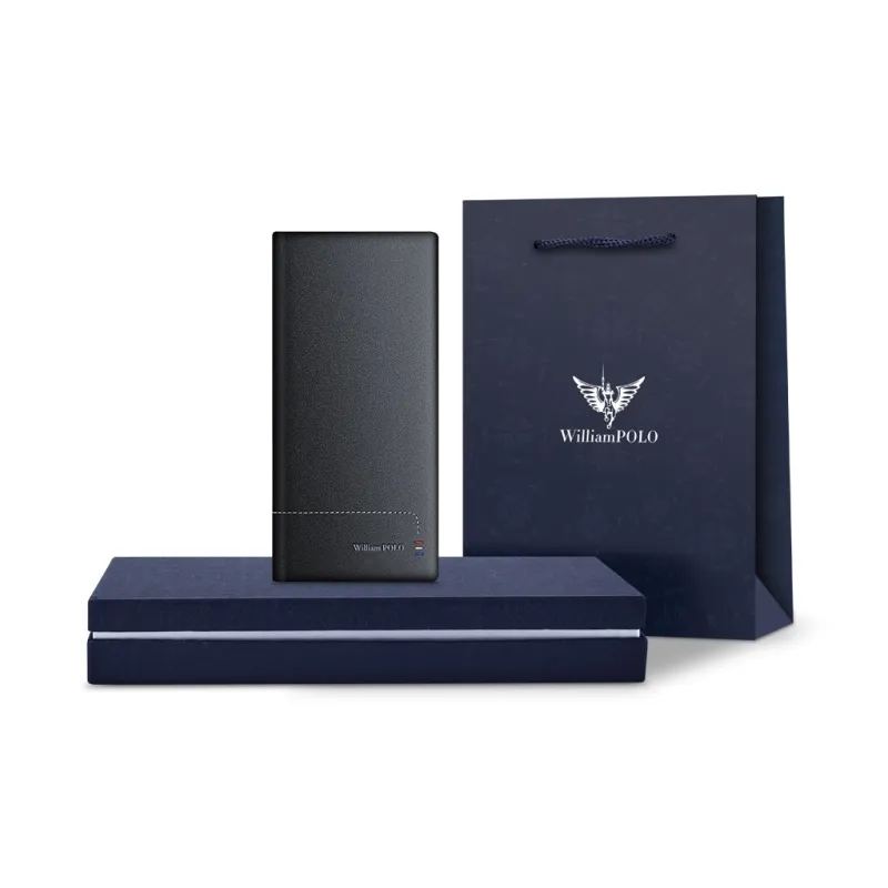 WilliamPOLO Nappa Top Grain Cow Leather Genuine Leather Long/Cropped Wallet Money Clip Unisex Black-10