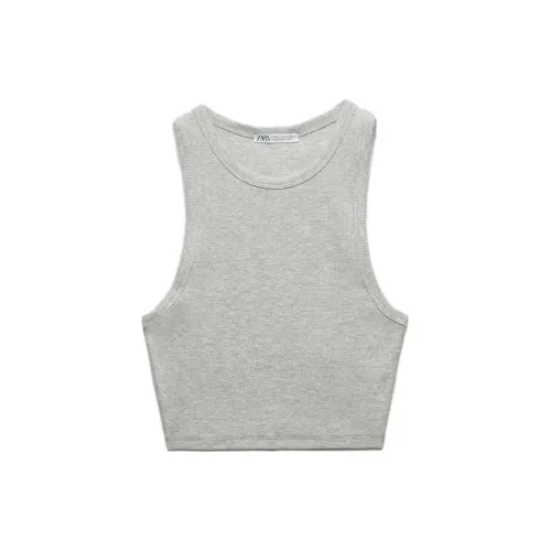 ZARA Tank Tops Women's Marbled Gray