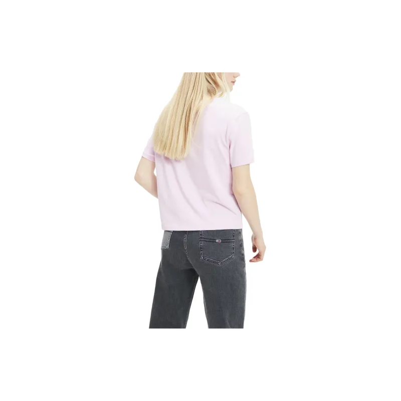 Tommy Hilfiger Flag Cropped T-Shirt Women's Pink-1