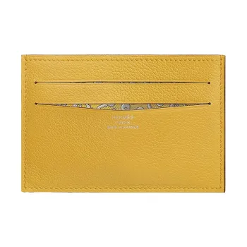 HERMES Citizen Twill Swift Calfskin Card Holder Women's 92 Yellow