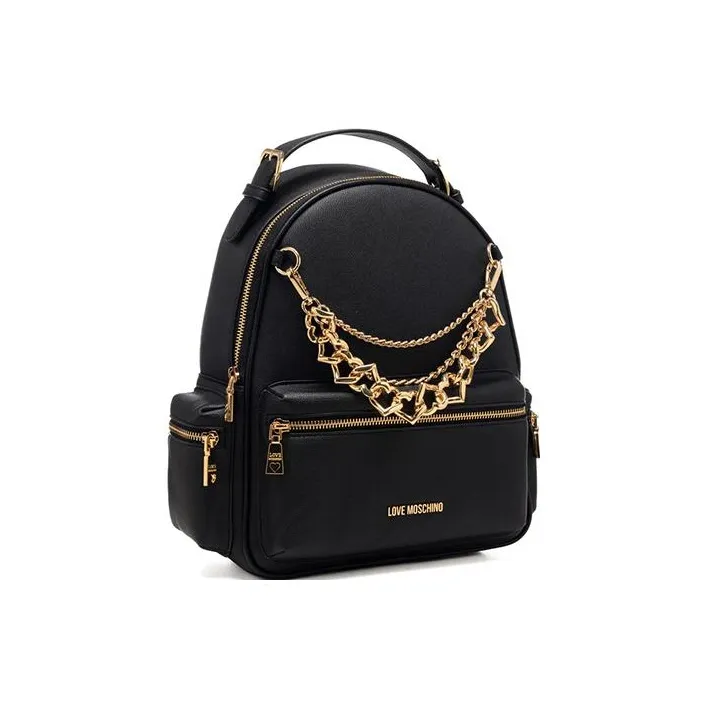 LOVE MOSCHINO Leather Backpack Tubas Women's Black-1