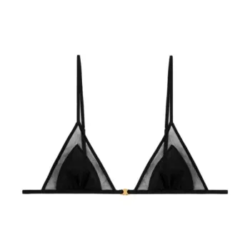 CELINE FW23 Triangle Bra In Silk Georgette Bra Women's Black