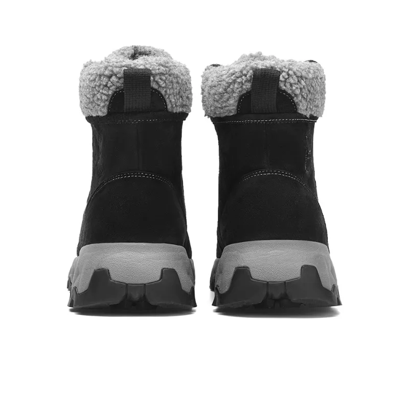 Jeep Warm Wear Resistant Cushioning Height Increasing Slip Resistant Coverage Short Outdoor Snow Boots Men's Black Gray-4