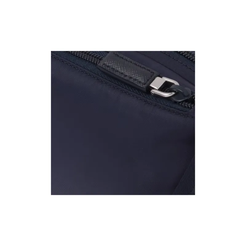 PRADA Re Nylon And Saffiano Leather Shoulder Bag Navy-4