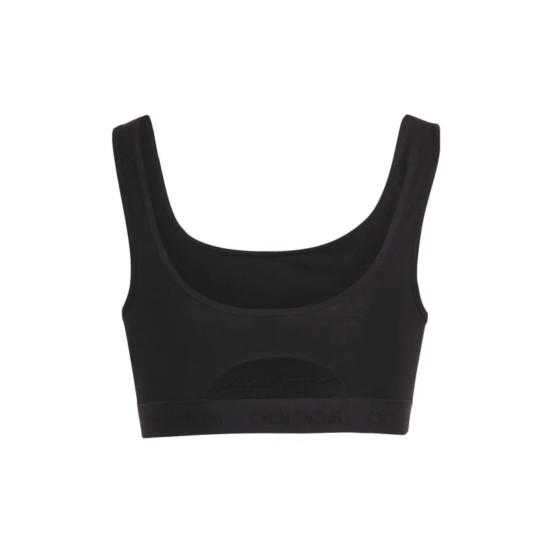 Adidas ACTIVE COMFORT FLEX COTTON SCOOP BRALETTE Bra Women's Black-1