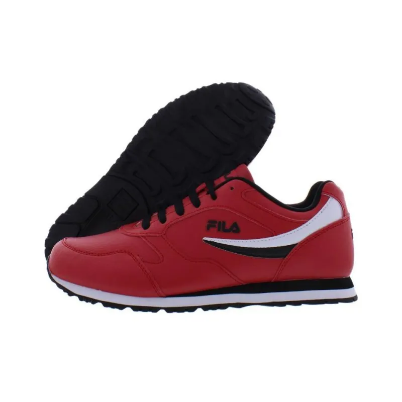 FILA Durable Breathable Low Top Running Shoes Men's Red-3