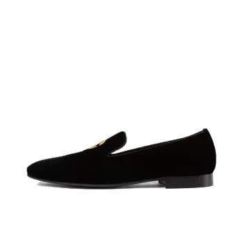 Roberto Cavalli Logo-embroidered Velvet Loafers