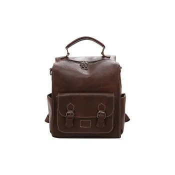 UNITE STAR PU Versatile Commute Travel Large Capacity Backpack Women's Brown/Black/Yellow Brown