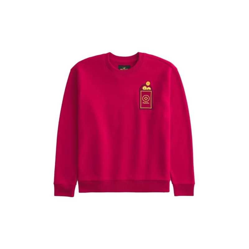 Hollister Year Of The Dragon CNY Series Sweatshirts Men Red-1