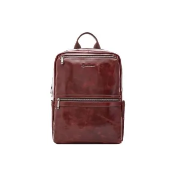 Hush Puppies Cow Leather Laptop Backpack Men's Coffee