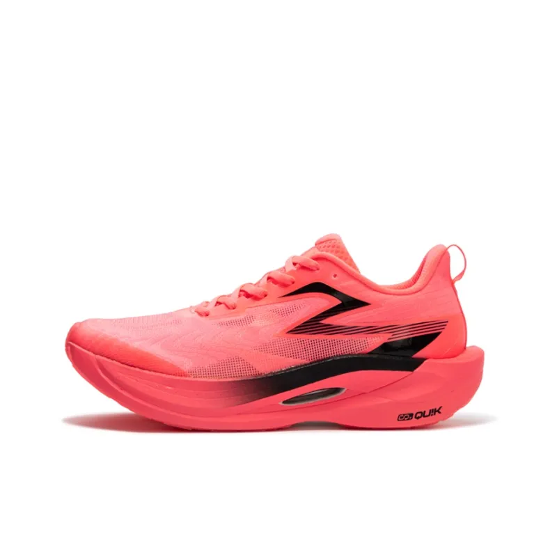 361° Fly 2ET Cushioned Slip Resistant Abrasion Resistant Breathable Low Top Marathon Running Shoes Unisex Pink-0