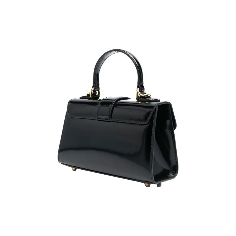MOSCHINO Calfskin Shoulder Bag, Crossbody Bag, Handbag Women's Black-1