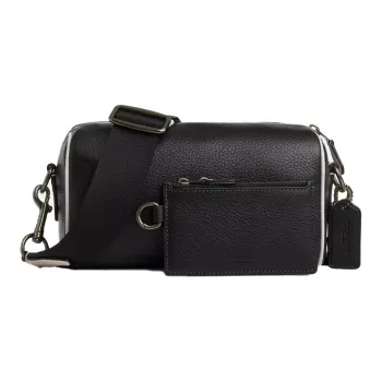 COACH Pebble Leather Combo Bag, Shoulder Bag, Crossbody Bag Small Size Women's Black