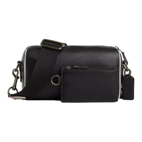 COACH Pebble Leather Combo Bag, Shoulder Bag, Crossbody Bag Small Size Women's Black