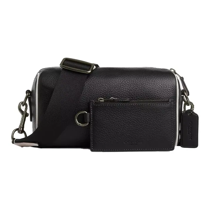 COACH Pebble Leather Combo Bag, Shoulder Bag, Crossbody Bag Small Size Women's Black-0