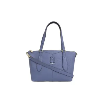 Furla Dafne Leather Tote Bag Shopping Bag Handbag Small Size Women's Denim Blue