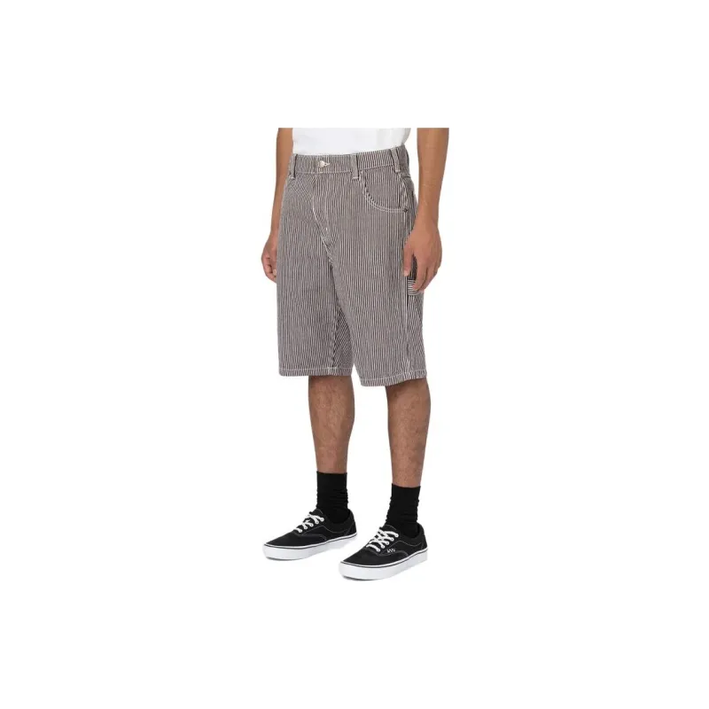 Dickies Hickory Stripe Relaxed Fit Carpenter Shorts 11' Casual Shorts Men's Brown-2