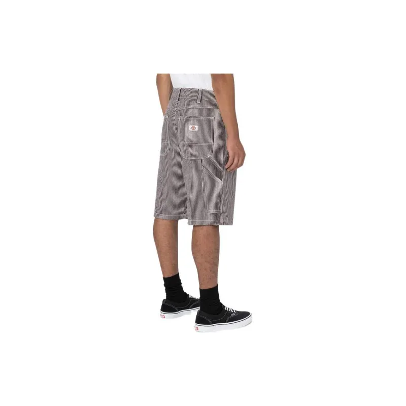 Dickies Hickory Stripe Relaxed Fit Carpenter Shorts 11' Casual Shorts Men's Brown-3