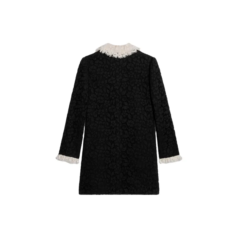 CELINE Trapeze Mini Dress In Floral Guipure-1