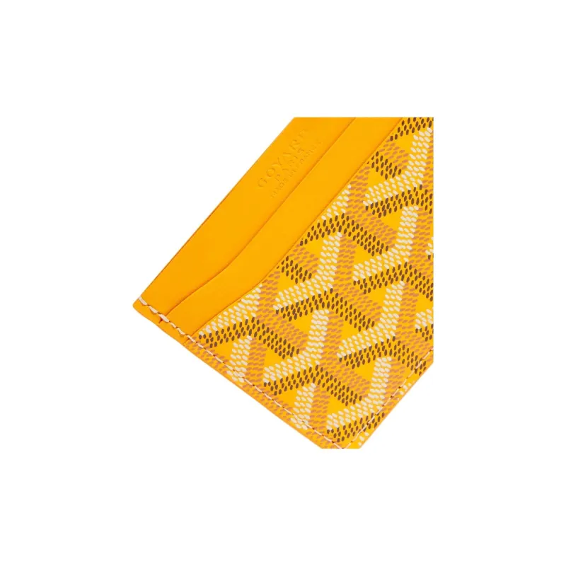 GOYARD Saint-Sulpice Canvas With Leather Dog's Teeth Card Clip Card Holder Unisex Yellow Multicolor Small Heart-1