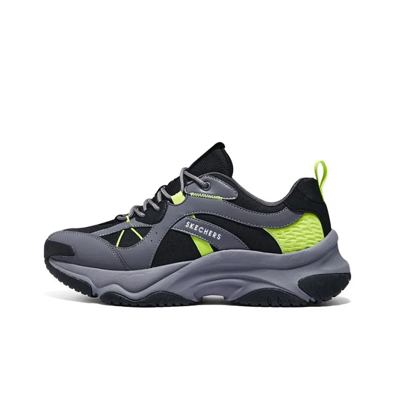 Skechers Street Wear resistant And Lightweight Low Top Running Shoes Men's Gray Black-0