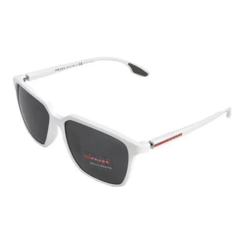 PRADA Plastic Square Sunglasses Men's White