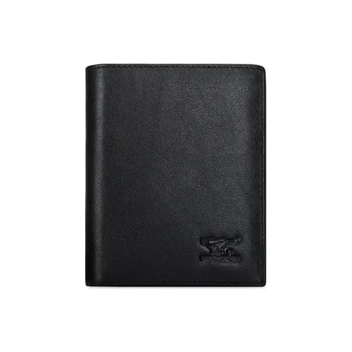 SEPTWOLVES Top Grain Cow Leather Wallets With Money Clip Unisex