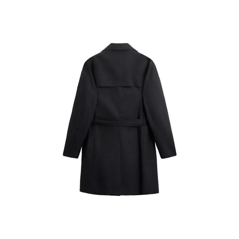 ZARA Trench Coats Men Black-1