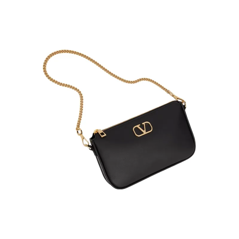 Valentino Vlogo Calfskin Crossbody Bag, Shoulder Bag Women's Black-4