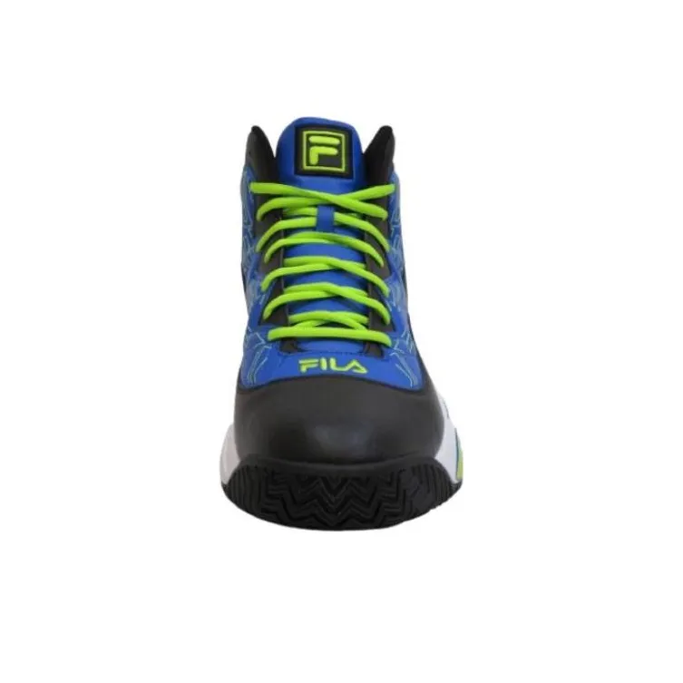 FILA Mashburn Anti Slip Wear Resistant High Top Basketball Shoes Unisex Blue Black-2