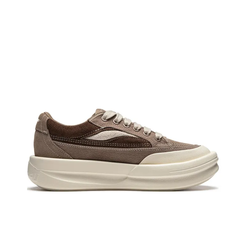 LiNing Slip Resistant Low Top Casual Shoes Unisex Brown-1