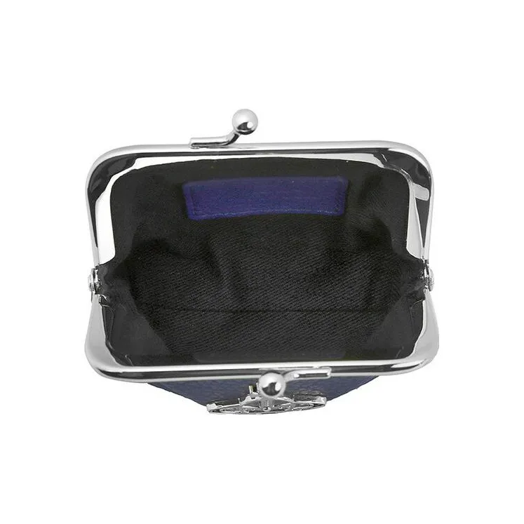 Vivienne Westwood Grain Leather Wallet Coin Purse Mini Unisex Blue-4