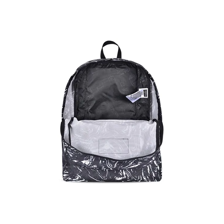JanSport Fabric Backpack Unisex Black/White-4
