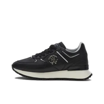 Roberto Cavalli Mirror Snake-embellished Leather Sneakers