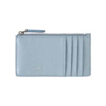 Mulberry Small-Grained Leather Patchwork Soft Cow Leather Card Holder Women's Poplin Blue